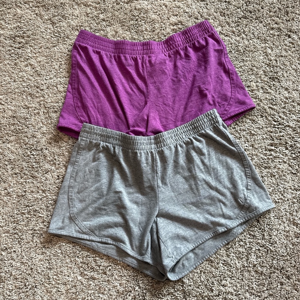 Danskin Women's Athletic Shorts in Purple and Gray